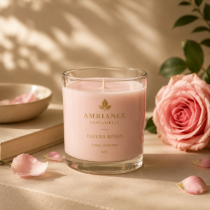 Bougie parfumée fleur de rose - Ambiance Essentielle